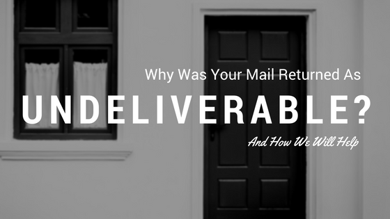 mail returned as undeliverable